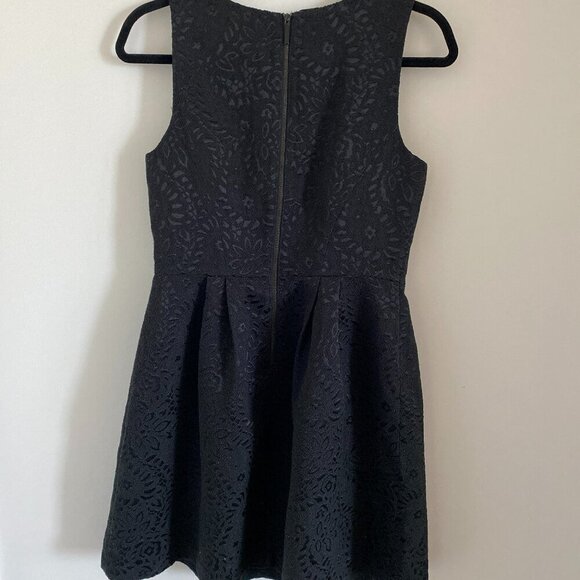 LOFT Mini Dress Jacquard Paisley Fit Flare style 347063 Sz 4 - Picture 2 of 7